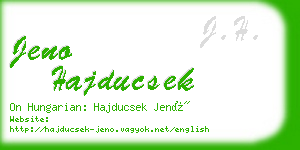 jeno hajducsek business card